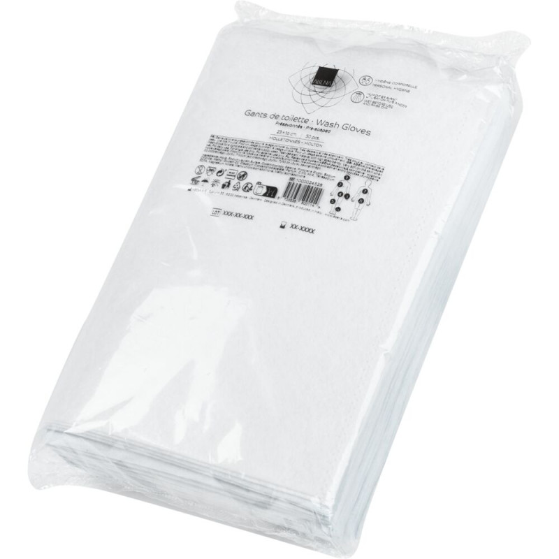 Gants de toilette pré-savonnés ABENA packaging