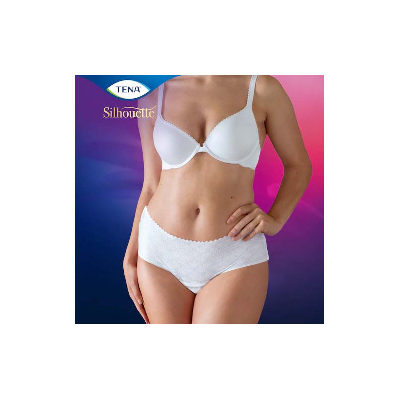 TENA Silhouette Plus Taille basse blanc M culotte jetable absorbante