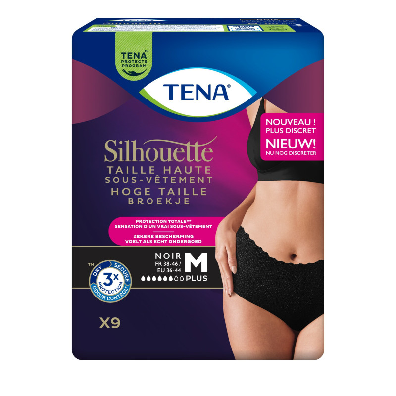 TENA Silhouette Plus Taille Haute Noir M