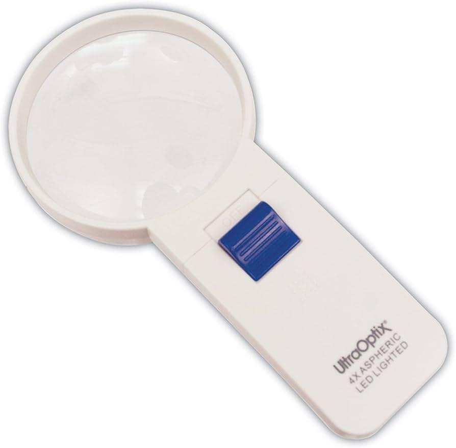 Loupe De Lecture Portable X45 Avec Lumière LED - Grossissante - Blanc Et Noir - Neuf